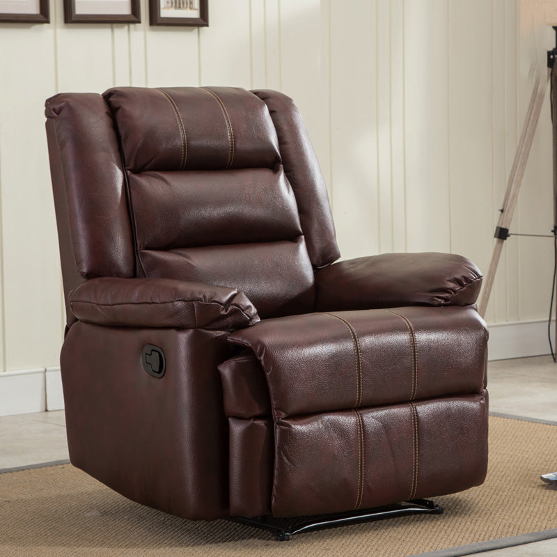 Traditional Recliner Chair Solid Color Standard Recliner with Independent Foot