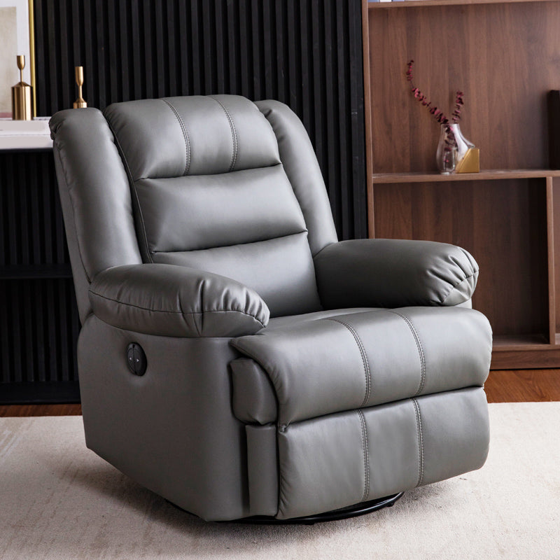 Traditional Recliner Chair Solid Color Standard Recliner with Independent Foot