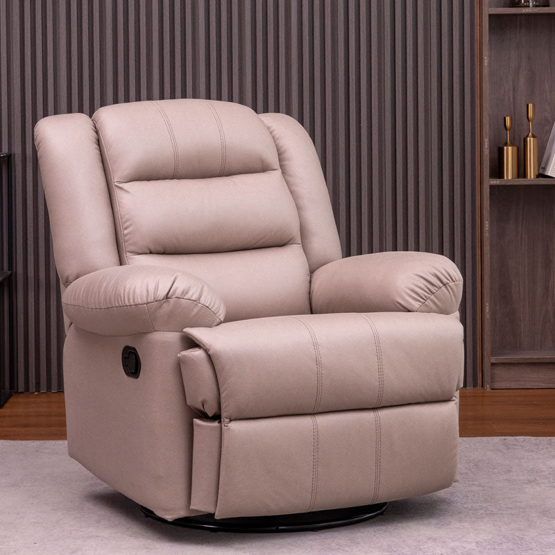 Traditional Recliner Chair Solid Color Standard Recliner with Independent Foot