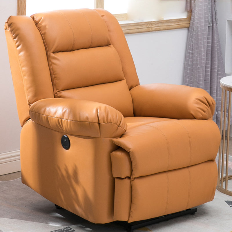 Traditional Recliner Chair Solid Color Standard Recliner with Independent Foot