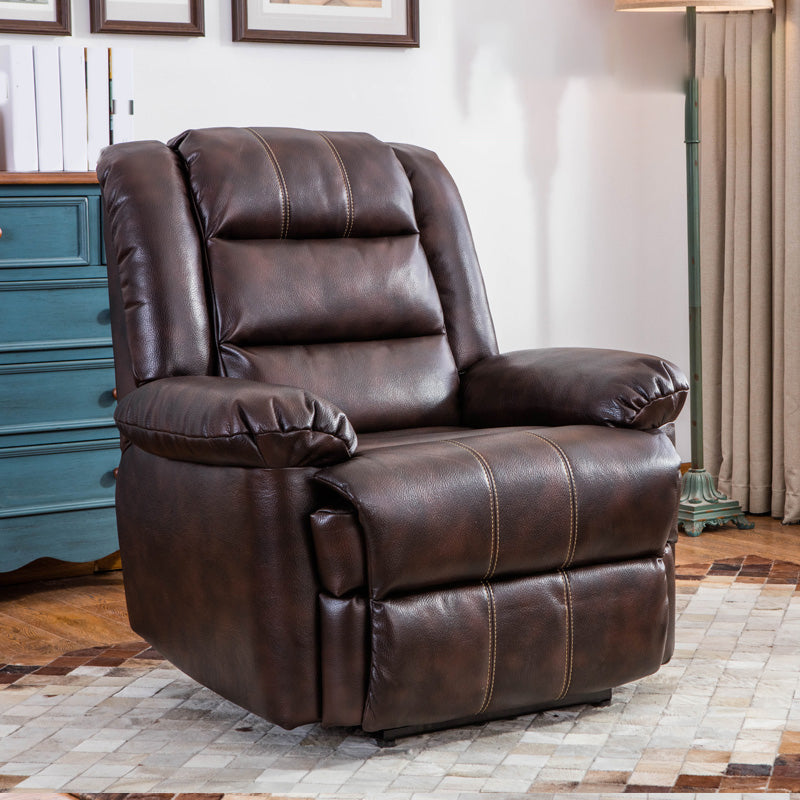 Traditional Recliner Chair Solid Color Standard Recliner with Independent Foot