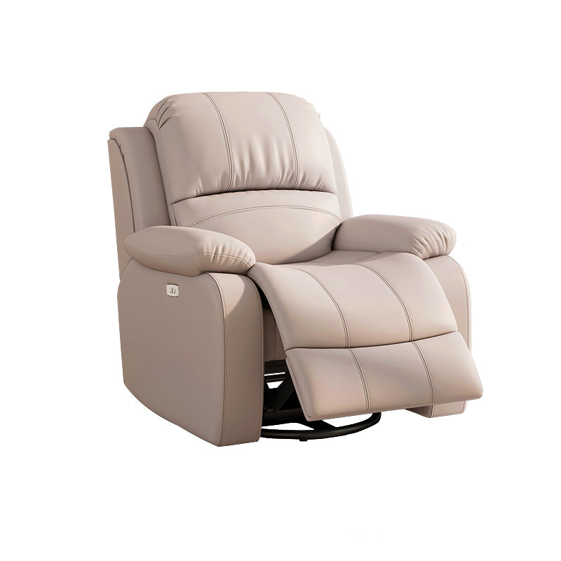 36.6" Wide Swivel Recliner Chair Faux Leather Recliner with Lumbar Support