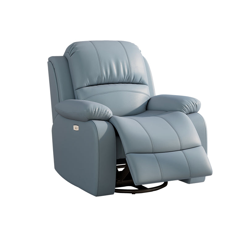 36.6" Wide Swivel Recliner Chair Faux Leather Recliner with Lumbar Support