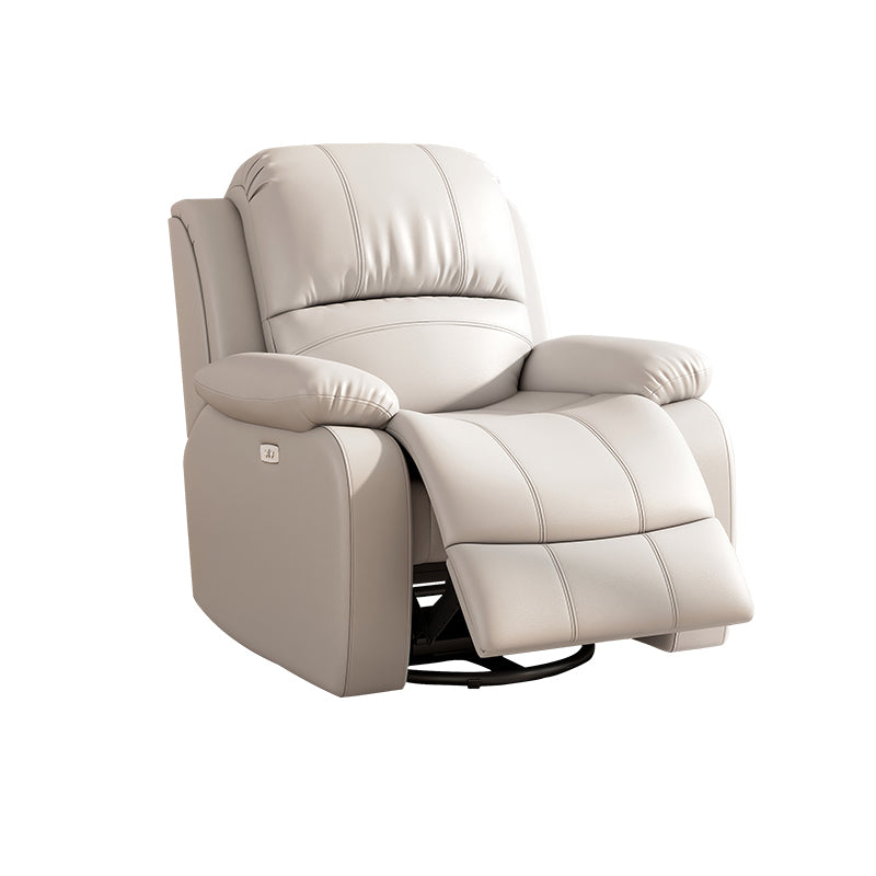 36.6" Wide Swivel Recliner Chair Faux Leather Recliner with Lumbar Support