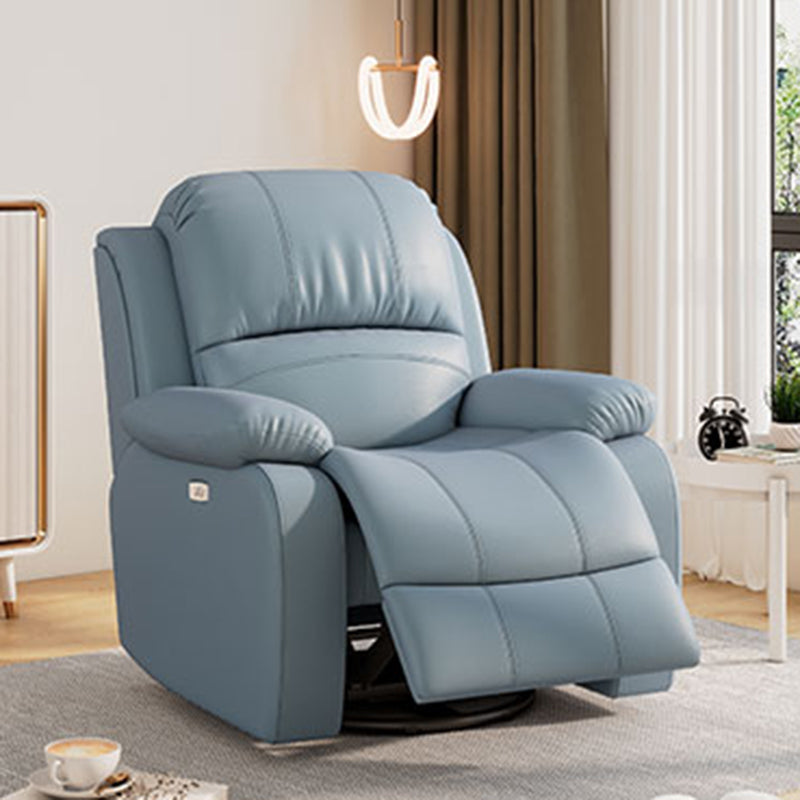 36.6" Wide Swivel Recliner Chair Faux Leather Recliner with Lumbar Support