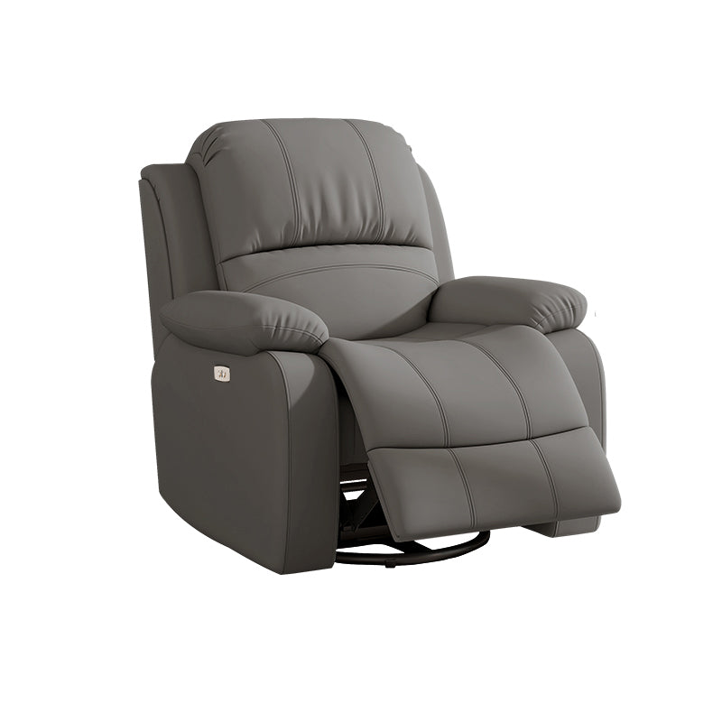 36.6" Wide Swivel Recliner Chair Faux Leather Recliner with Lumbar Support