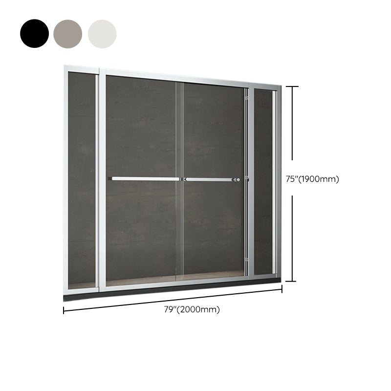 Modern Double Sliding Shower Door Frame Clear Metal Shower Bath Door