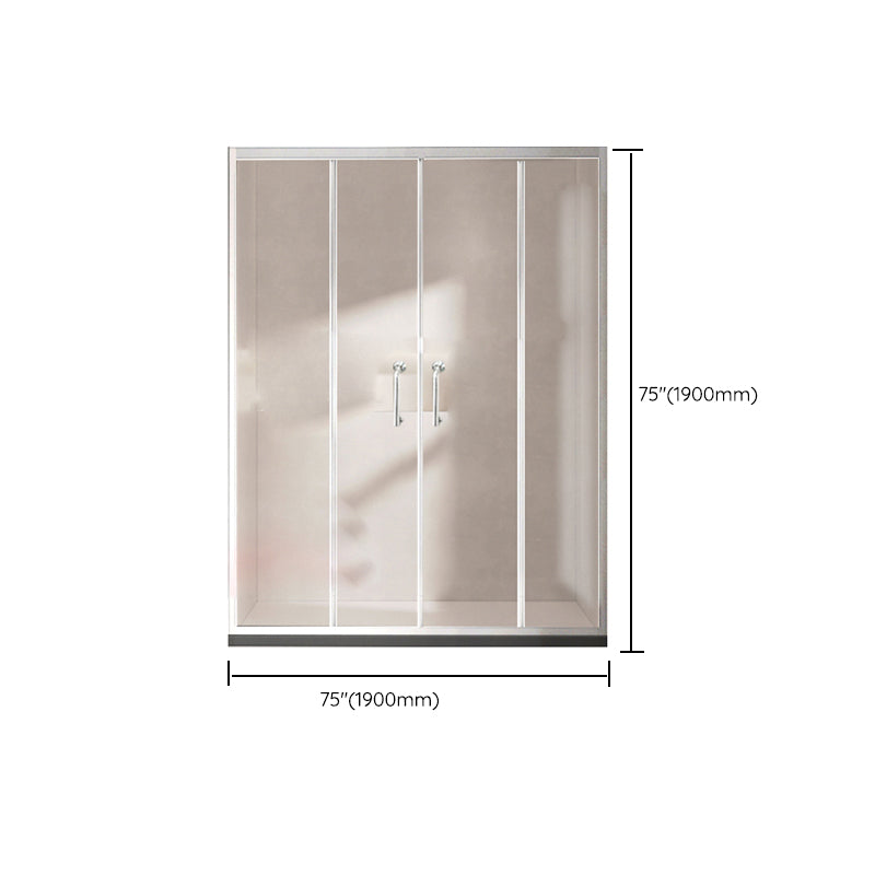 One-shaped Sliding Shower Doors Transparent Tempered Glass Shower Door