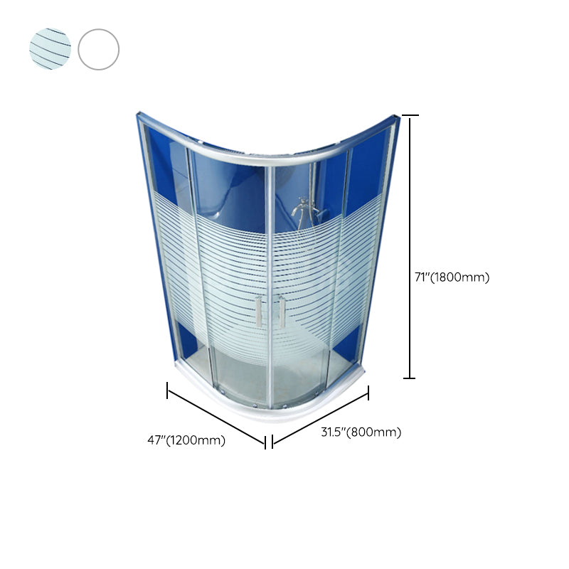 Round Double Sliding Door Shower Enclosure Tempered Glass Shower Enclosure