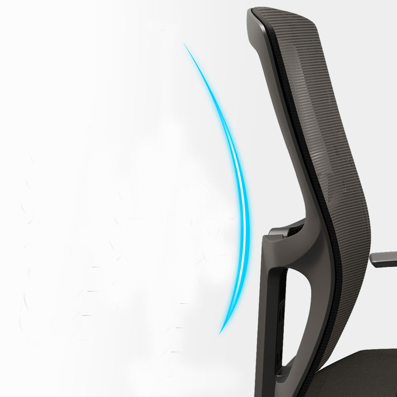 Modern Fixed Arms Office Chair No Distressing Ergonomic Desk Chair