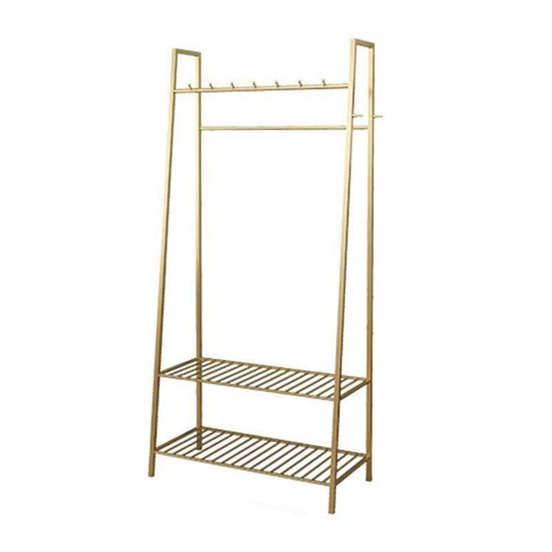 Free Standing Hall Stand Glam Metal Hall Stand with Storage Shelving