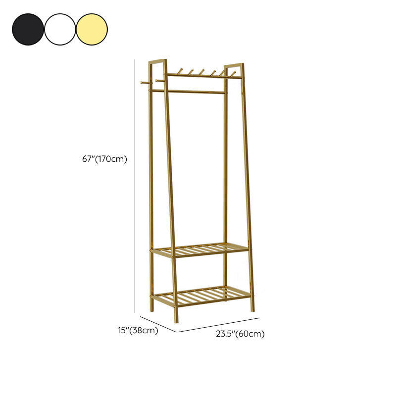 Free Standing Hall Stand Glam Metal Hall Stand with Storage Shelving