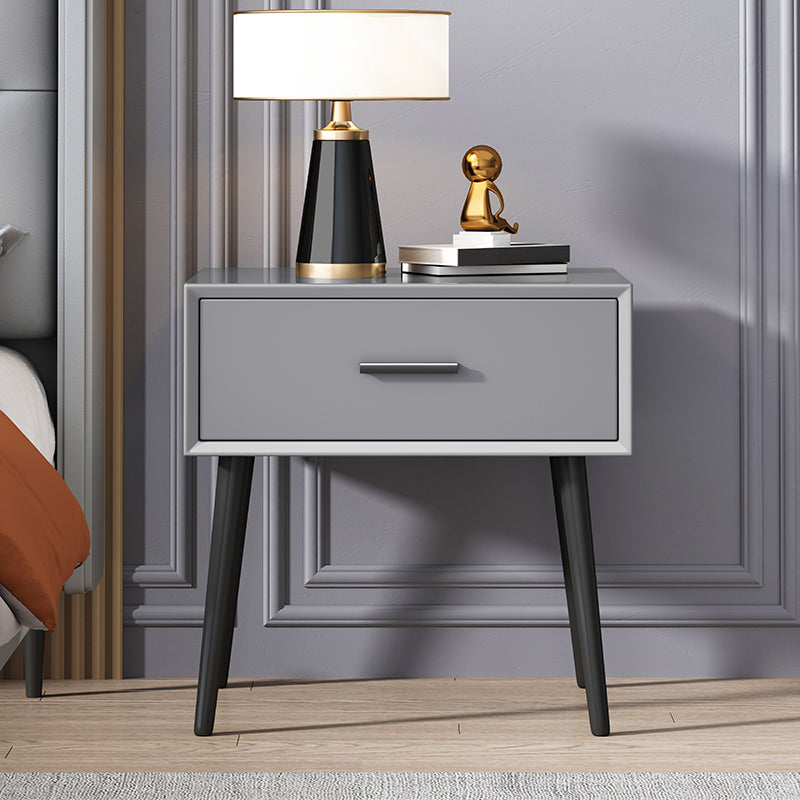 Contemporary Night Table Storage Accent Table Nightstand with 4 Legs for Home