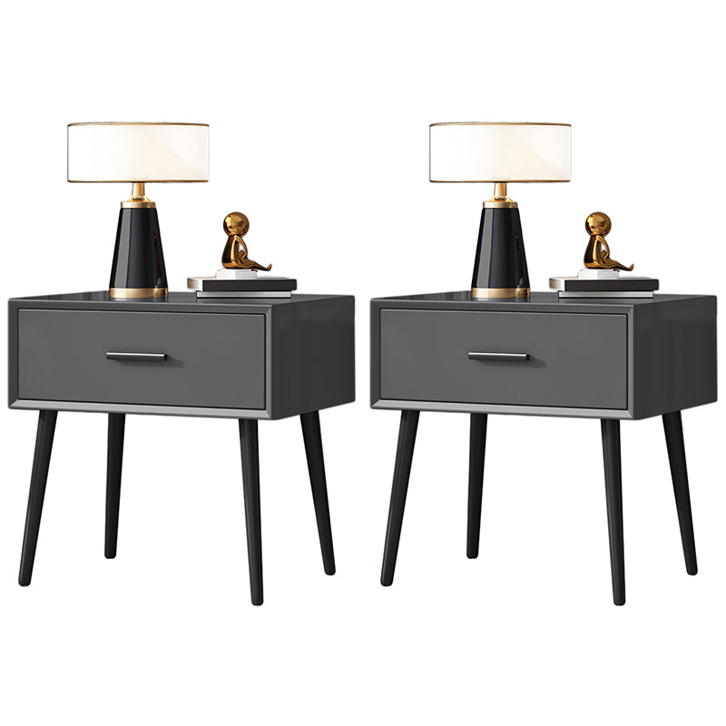 Contemporary Night Table Storage Accent Table Nightstand with 4 Legs for Home