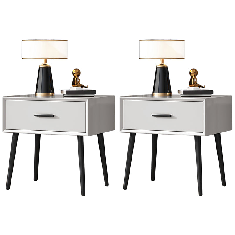 Contemporary Night Table Storage Accent Table Nightstand with 4 Legs for Home