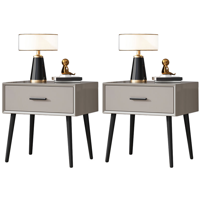 Contemporary Night Table Storage Accent Table Nightstand with 4 Legs for Home