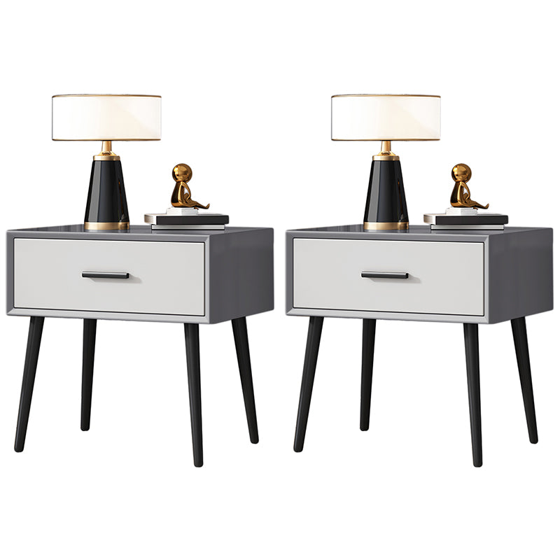 Contemporary Night Table Storage Accent Table Nightstand with 4 Legs for Home