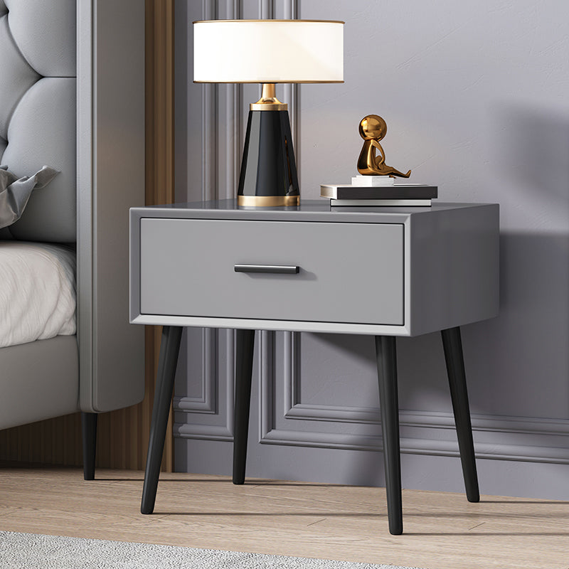 Contemporary Night Table Storage Accent Table Nightstand with 4 Legs for Home