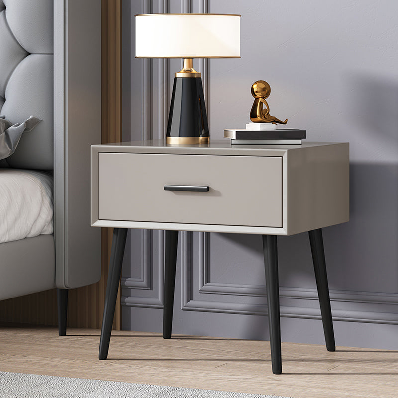 Contemporary Night Table Storage Accent Table Nightstand with 4 Legs for Home