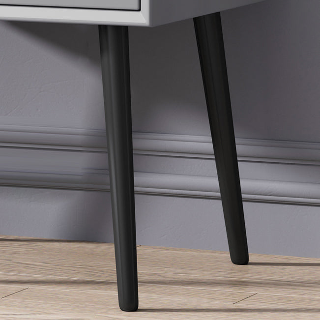 Contemporary Night Table Storage Accent Table Nightstand with 4 Legs for Home