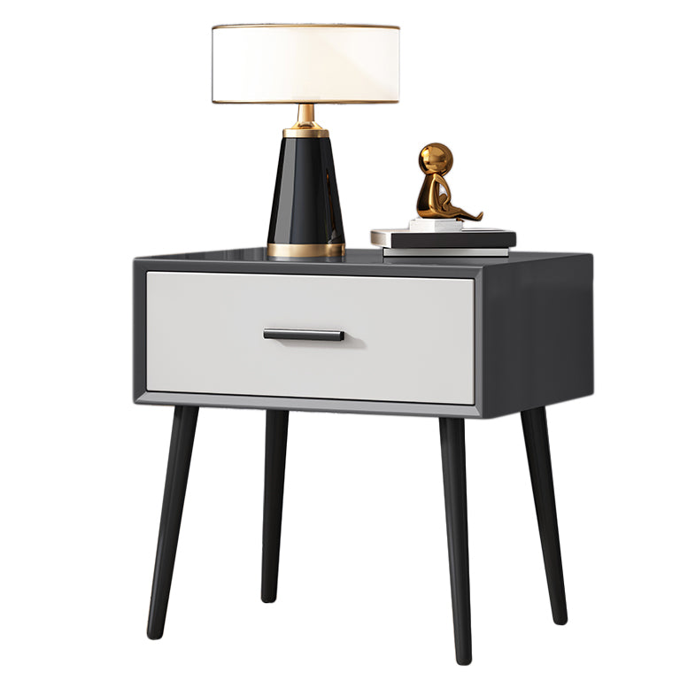 Contemporary Night Table Storage Accent Table Nightstand with 4 Legs for Home