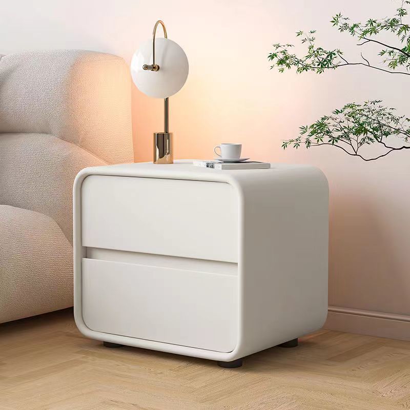 Contemporary Accent Table Nightstand Drawer Storage with 2 Drawers