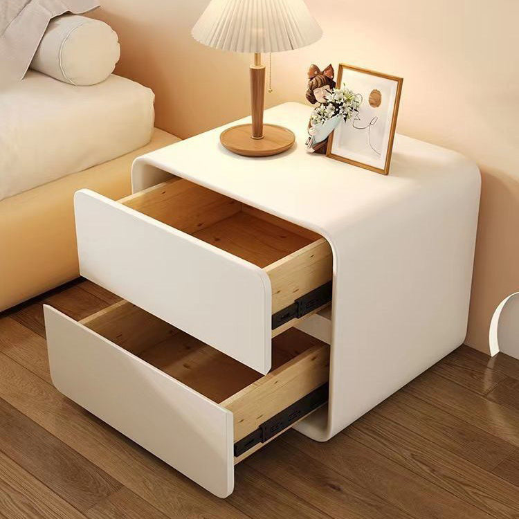 Contemporary Accent Table Nightstand Drawer Storage with 2 Drawers