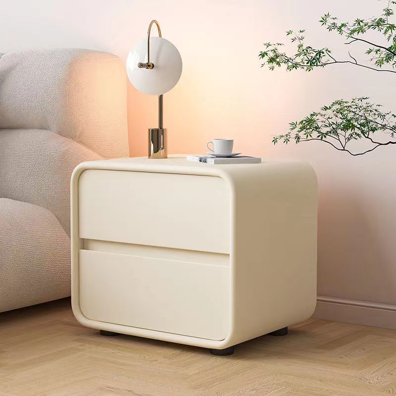 Contemporary Accent Table Nightstand Drawer Storage with 2 Drawers