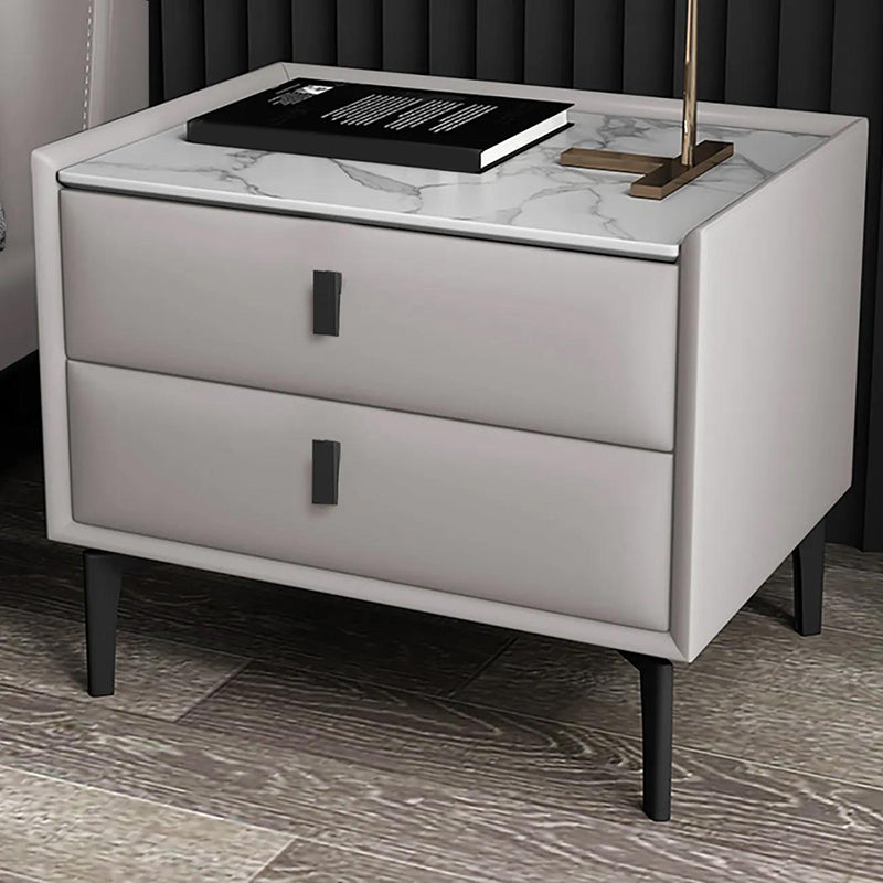 Modernism Night Table Storage Bed Nightstand with 2 Drawers for Home