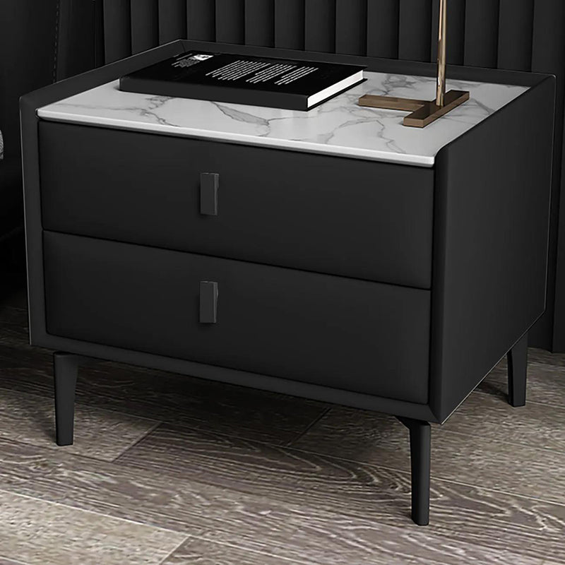 Modernism Night Table Storage Bed Nightstand with 2 Drawers for Home