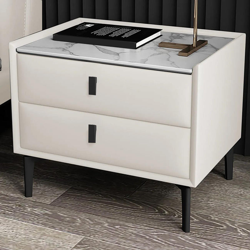 Modernism Night Table Storage Bed Nightstand with 2 Drawers for Home