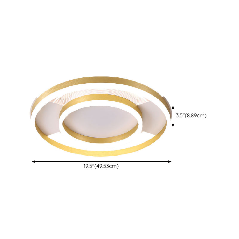 Gold Ceiling Mount Light Round LED Ceiling Light with Silica Gel Shade for Bedroom