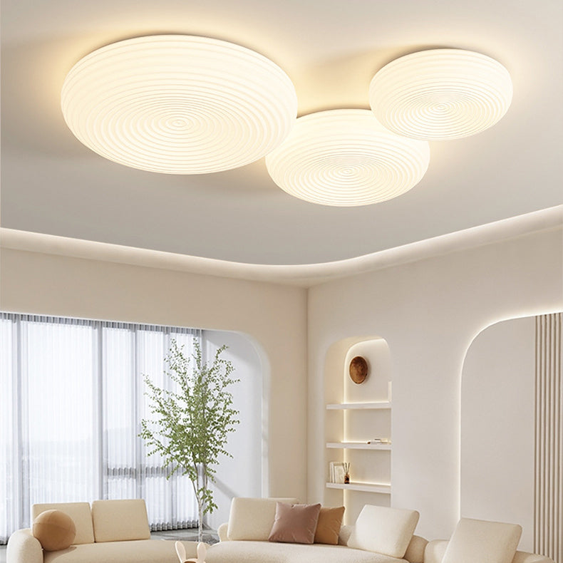 LED Contemporary Ceiling Light White Shaded Flush Mount Lighting for Room