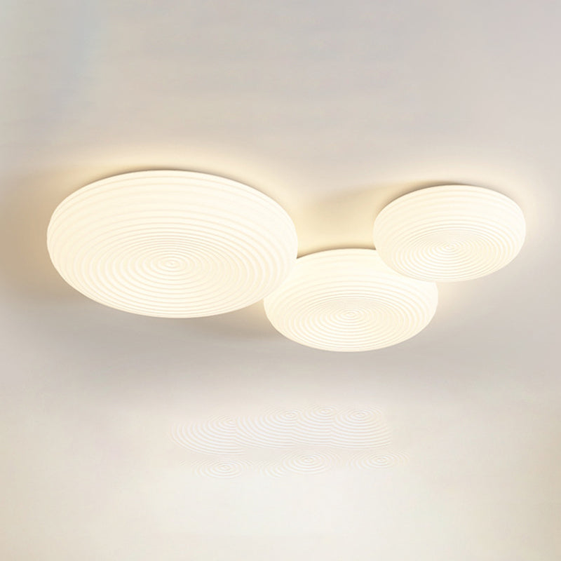 LED Contemporary Ceiling Light White Shaded Flush Mount Lighting for Room