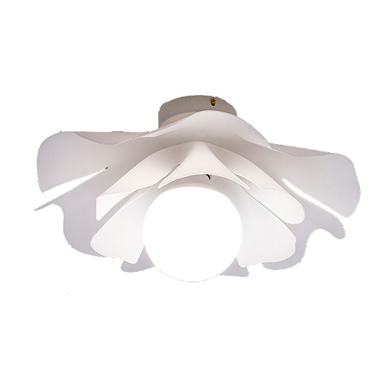 Modernism Ceiling Lamp Flower Acrylic Lighting Fixture in White for Bedroom