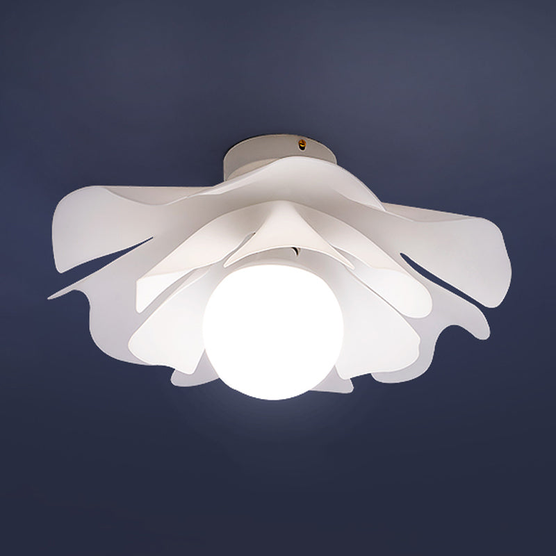 Modernism Ceiling Lamp Flower Acrylic Lighting Fixture in White for Bedroom