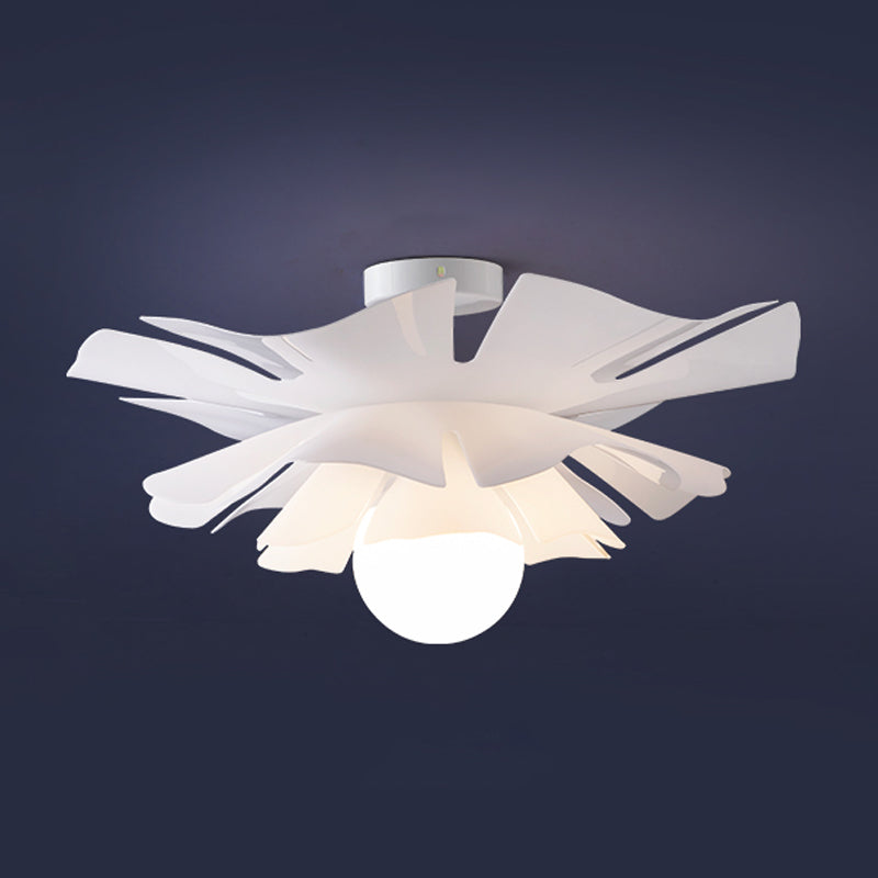 Modernism Ceiling Lamp Flower Acrylic Lighting Fixture in White for Bedroom