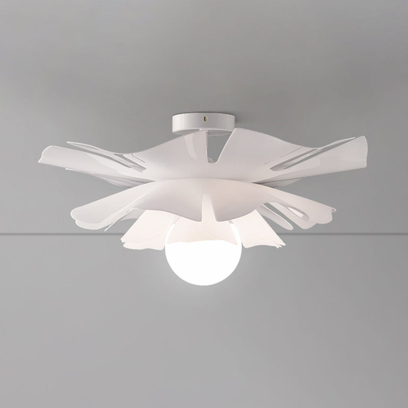 Modernism Ceiling Lamp Flower Acrylic Lighting Fixture in White for Bedroom