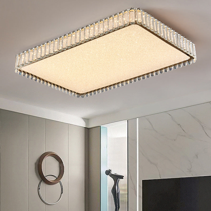 Modern Simple Ceiling Lamp Crystal LED Flush Mount Light Fixture for Bedroom