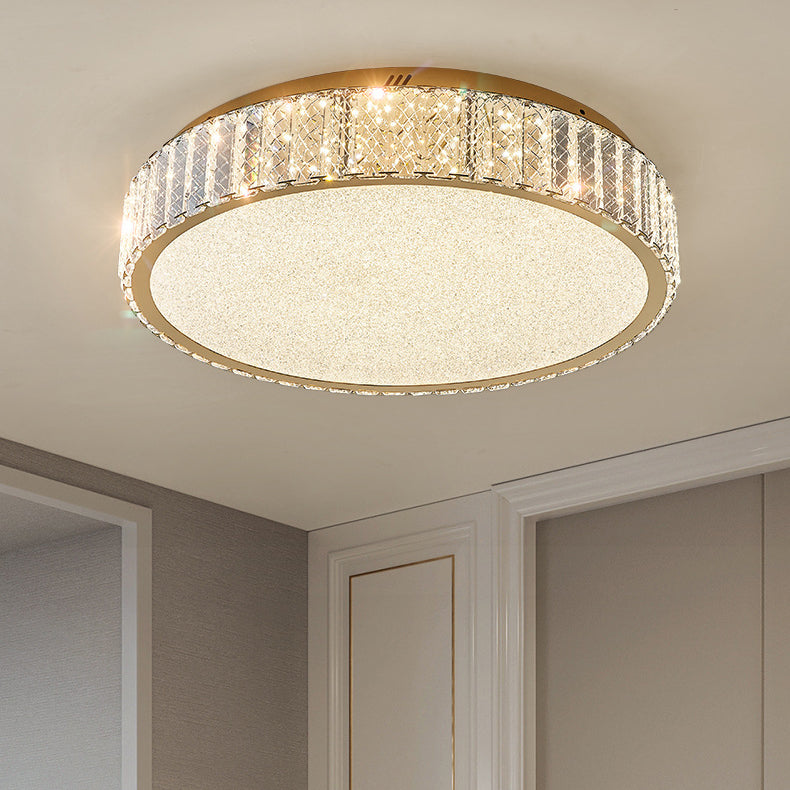 Modern Simple Ceiling Lamp Crystal LED Flush Mount Light Fixture for Bedroom