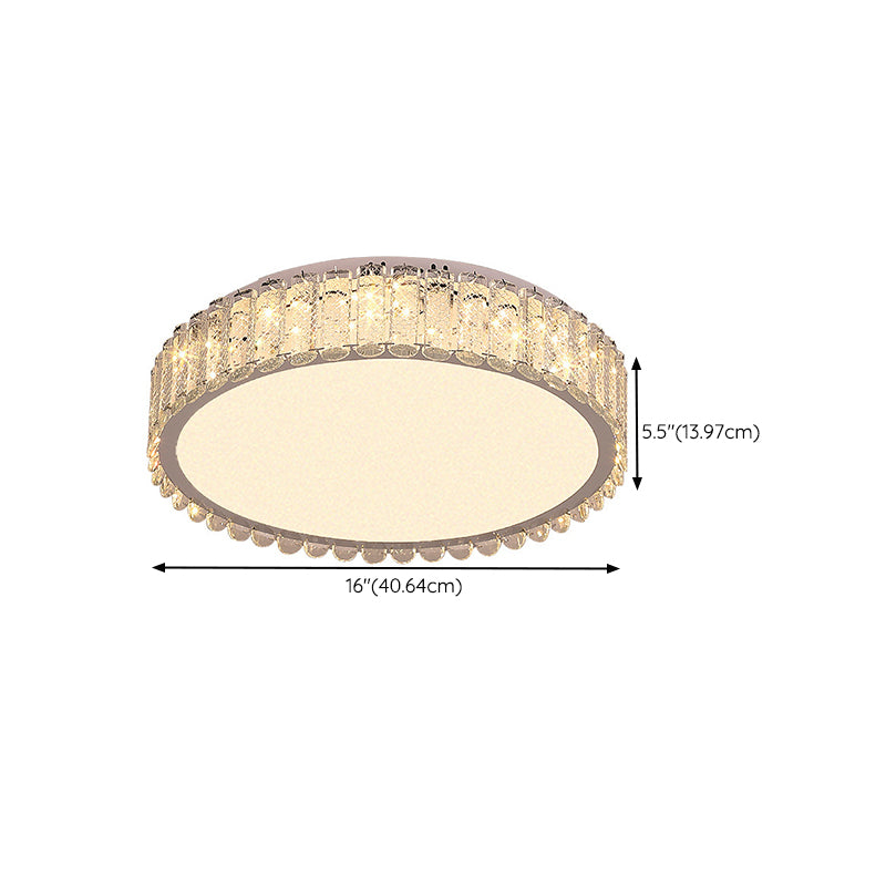 Modern Simple Ceiling Lamp Crystal LED Flush Mount Light Fixture for Bedroom