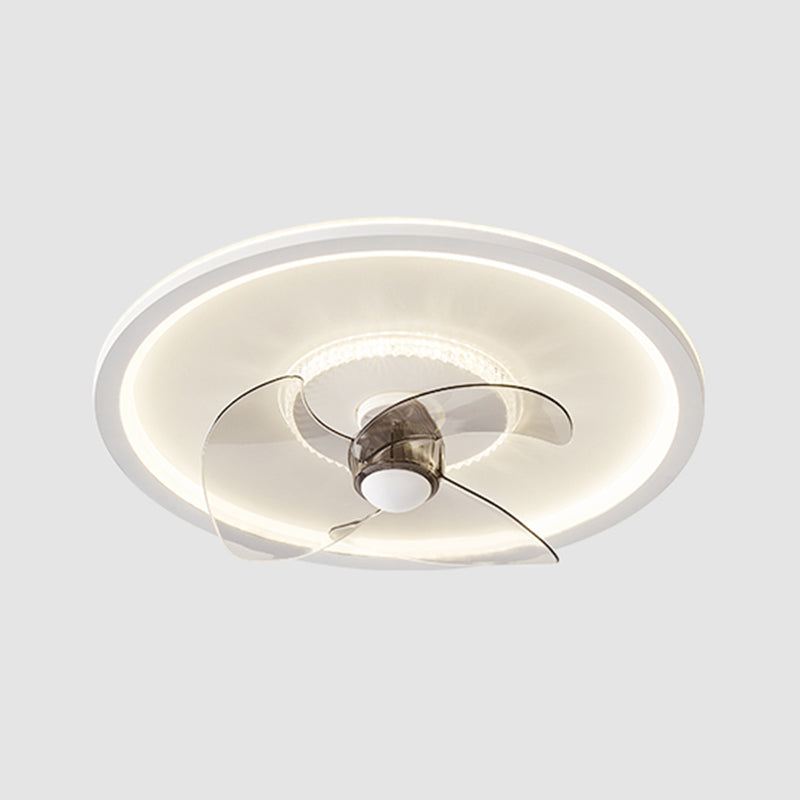 Metal Round Shape Ceiling Fan Modern Style 2-Lights Ceiling Fans Fixtures