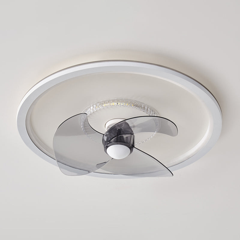 Metal Round Shape Ceiling Fan Modern Style 2-Lights Ceiling Fans Fixtures