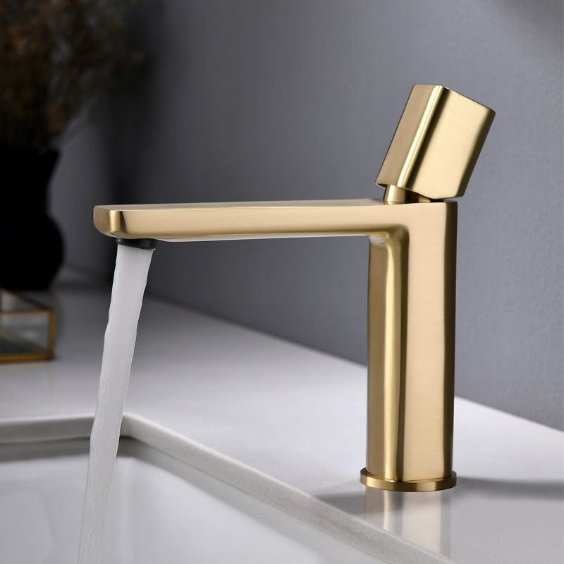 Modern Knob Handle Sink Faucet White Brass Bathroom Sink Faucet