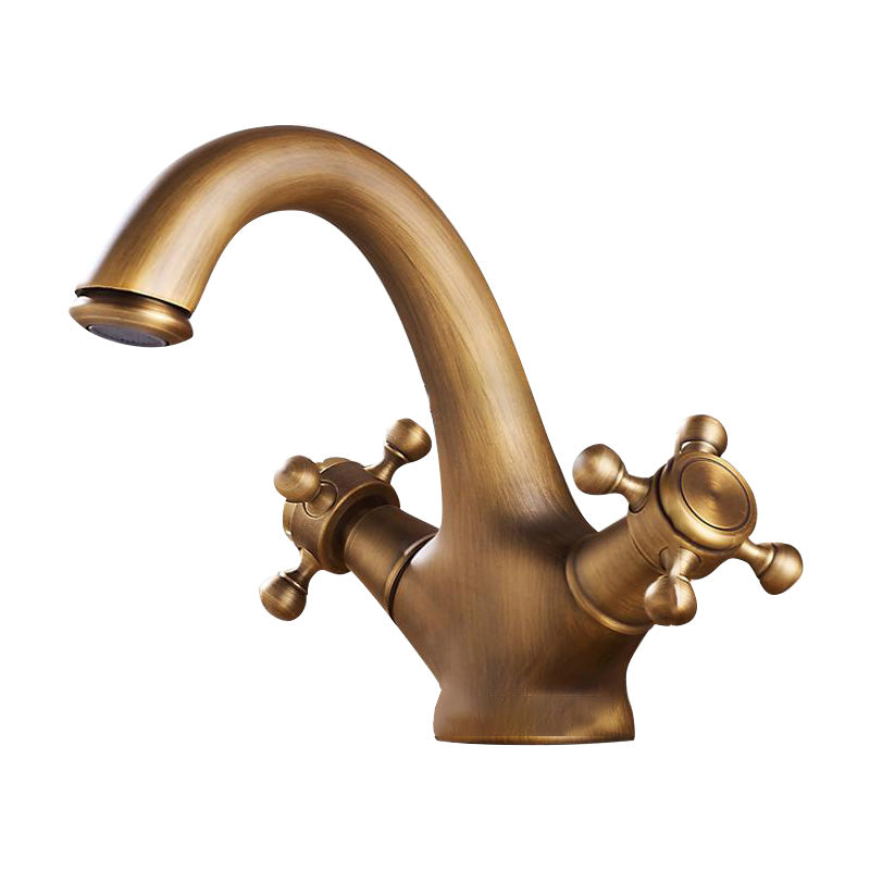 Glam Style Copper Roman Tub Faucet Low Arc Deck Mounted Roman Tub Faucet Set