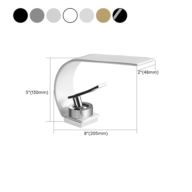 Bathroom Faucet Brass Waterfall Spout Lever Handle Washroom Sink Faucet