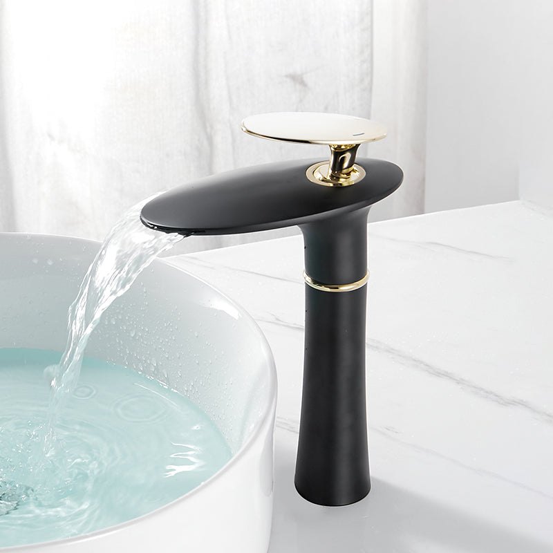 Modern Bathroom Sink Faucet Lever Handle Waterfall Spout Sink Faucet