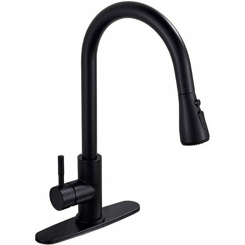 Kitchen Sink Faucet Swivel Spout with Pull Down Sprayer (Not Included Deck Plate)