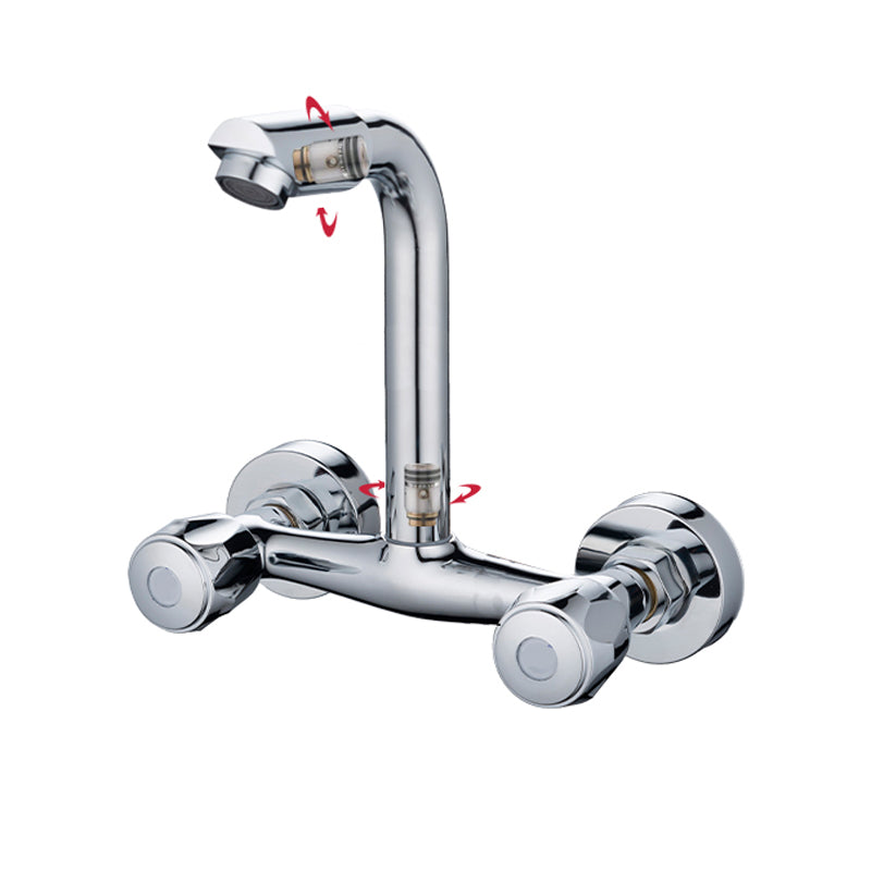 Pre-Rinse High-Arc Kitchen Faucet Double Handle Bridge Kitchen Faucet