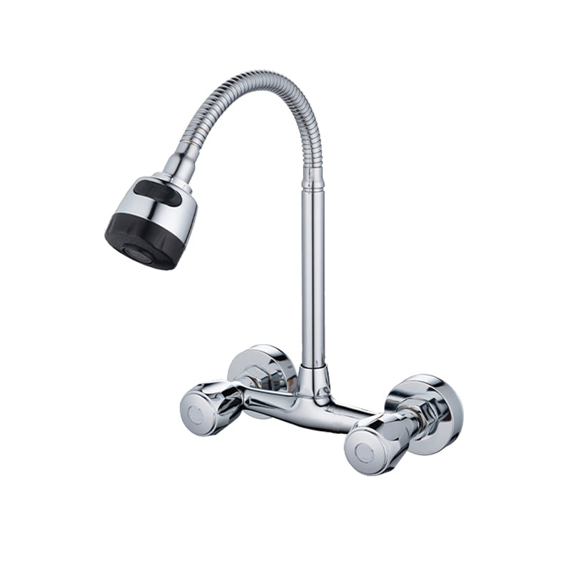 Pre-Rinse High-Arc Kitchen Faucet Double Handle Bridge Kitchen Faucet